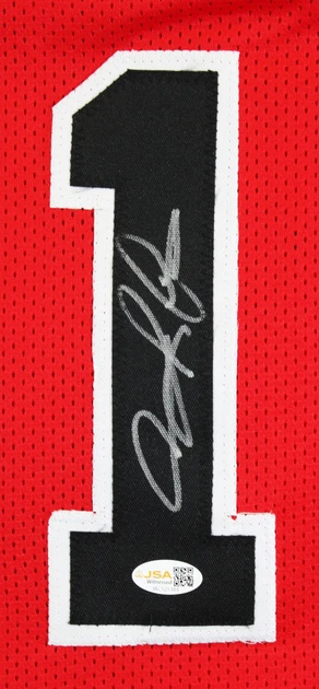Dennis Rodman Authentic Signed Red Pro Style Framed Jersey JSA Witness