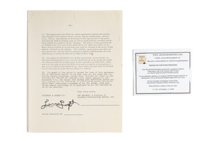 Lorna Luft Hand-Signed CBS Records Master Recording Contract