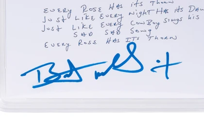 Bret Michaels | PSA Slabbed & Authenticated Lyric Sheet | Premiere Signature Series