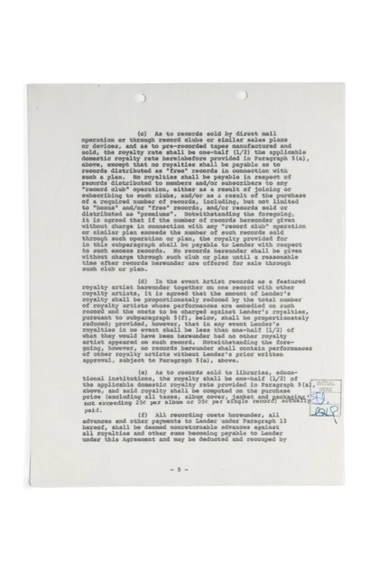 Milton Berle Hand-Signed Master Recording Industry Contract