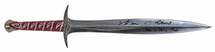 Elijah Wood & Sean Astin LOTR Signed Sting Sword with Sheath & Display BAS