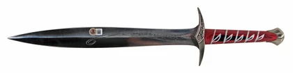 Elijah Wood & Sean Astin LOTR Signed Sting Sword with Sheath & Display BAS