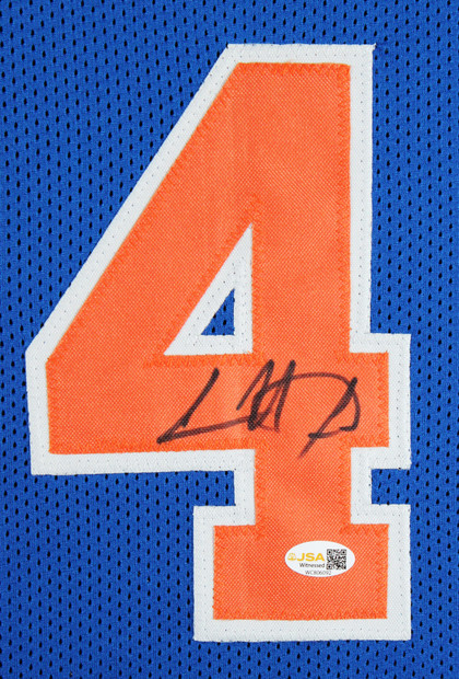 Charles Oakley Authentic Signed Blue Pro Style Framed Jersey JSA Witnessed 2