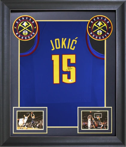 Nikola Jokic Authentic Signed Blue City Edition Pro Style Framed Jersey JSA