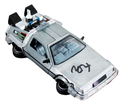 Michael J. Fox Back To The Future Signed 1:24 Die Cast DeLorean PSA/DNA #AQ74360