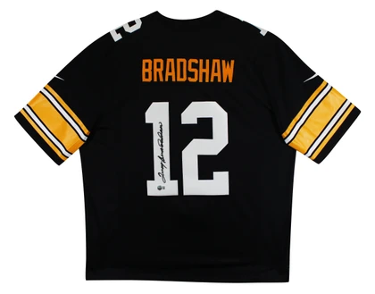 Steelers Terry Bradshaw Authentic Signed Black Nike Limited Jersey BAS Witnessed