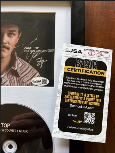 Zach Top Signed CD FRAMED Authenticated Zach Top Music*JSA