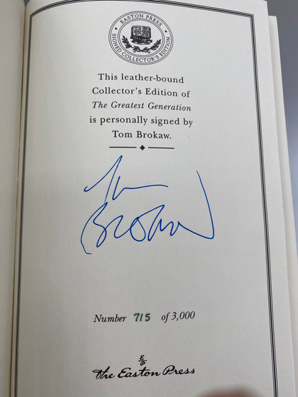 The Greatest Generation. Numbered Collectors Edition. 715 of 3,000