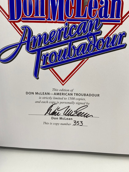 Don McLean: American Troubadour: Premium Autographed Biography (Number 353 of 1,500)
