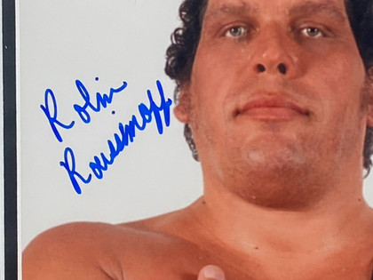 Andre The Giant Photo Inscribed "8th Wonder of the World"