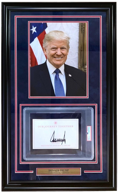 Donald Trump Signed Custom Framed Book Insert Display