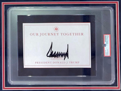 Donald Trump Signed Custom Framed Book Insert Display