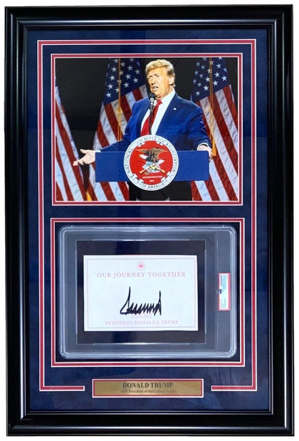 Donald Trump Signed Custom Framed Book Insert Display