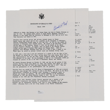 Gerald Ford Signed Typed Letter