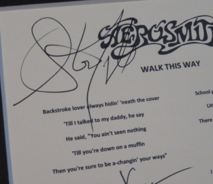Aerosmith Signed "Walk This Way" Display