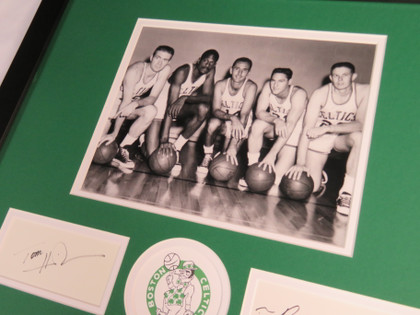 Signed 1960-61 Boston Celtics Display