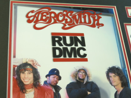 Aerosmith and Run DMC Signed Matted Display