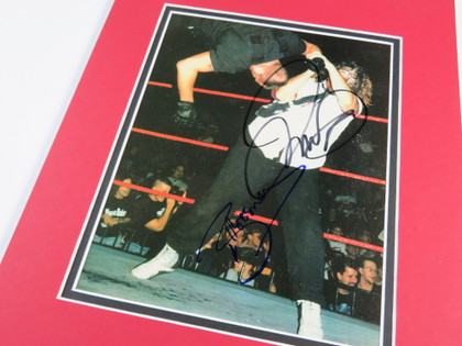 Big Bossman and Mick Foley Signed Matted Display