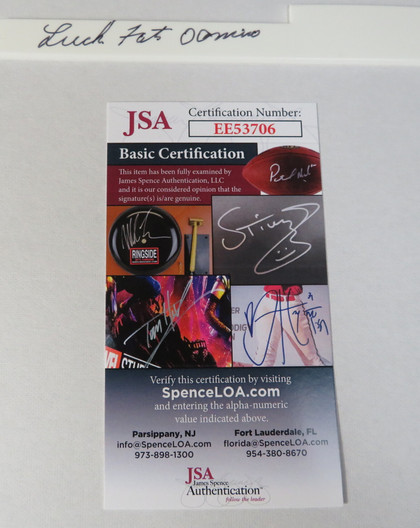 Fats Domino Signed Matted Display