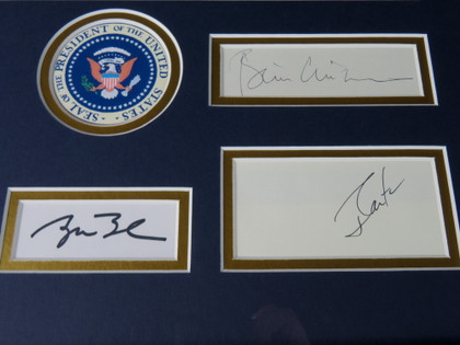 Five Presidents Signed Framed Display