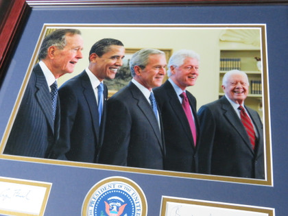 Five Presidents Signed Framed Display