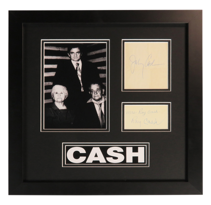 Johnny Cash and Parents Signed Framed Display