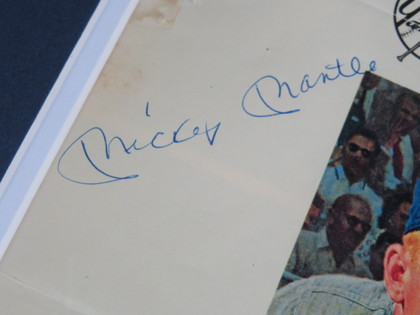 Mickey Mantle Signed Framed Display