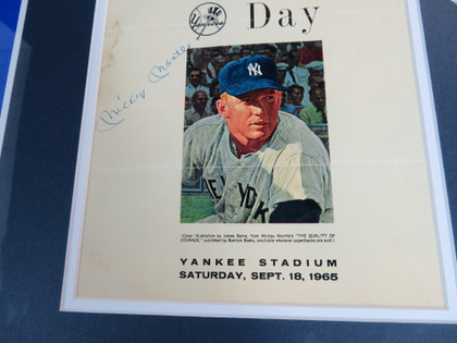 Mickey Mantle Signed Framed Display