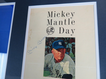 Mickey Mantle Signed Framed Display