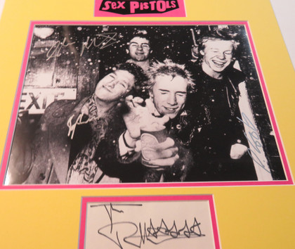 Sex Pistols Signed Matted Display