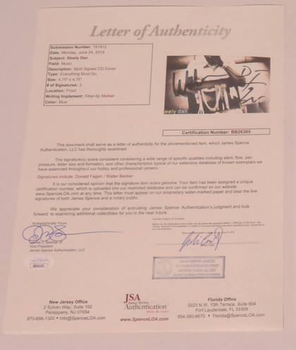 Steely Dan Signed Framed Display