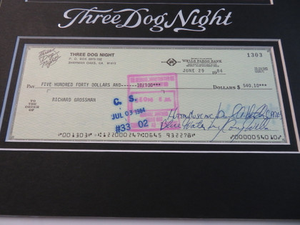 Three Dog Night Signed Matted Display