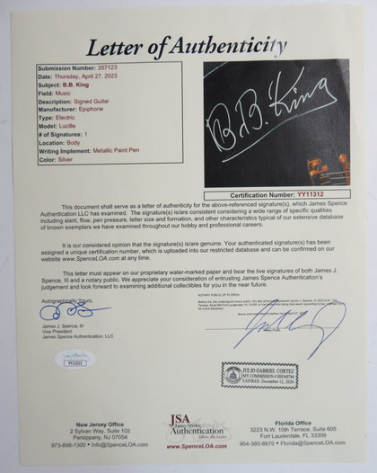 B.B. King Signed "Lucille" Guitar