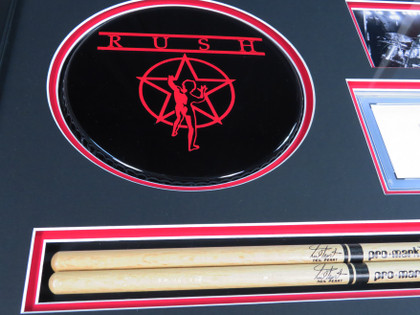 Neil Peart Signed Drumstick Display