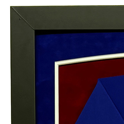 Mike Eruzione Signed USA Blue Custom Suede Matte Framed Jersey