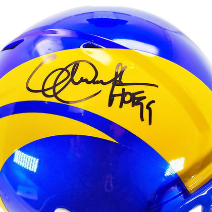 Eric Dickerson Signed HOF 99 Inscription Los Angeles Rams Speed Full-Size Football Helmet (Beckett)