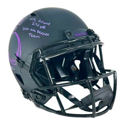 Adrian Peterson Signed Multi-Inscription Minnesota Vikings Authentic Eclipse Speed Full-Size Football Helmet (Beckett)