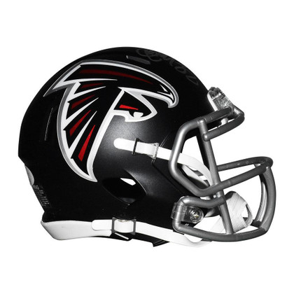 Jamal Anderson Signed Atlanta Falcons Speed Mini Replica Black Football Helmet - Grey Mask (JSA)