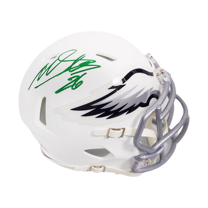Miles Sanders Signed Philadelphia Eagles Flat White Mini Football Helmet (Beckett)