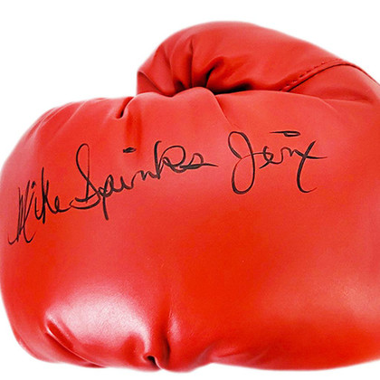 Michael Spinks "Jinx" Autographed Boxing Glove Red (JSA)