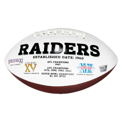 Maxx Crosby Signed Las Vegas Raiders Official NFL Team Logo Football (Fanatics)