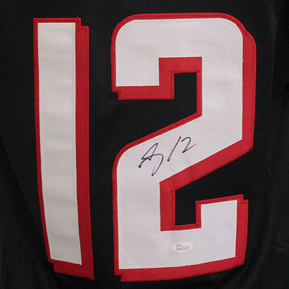 Mohamed Sanu Sr Pro Style Autographed Black Football Jersey (JSA)