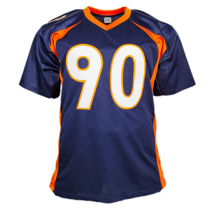 Neil Smith Signed Denver Blue Football Jersey (JSA)