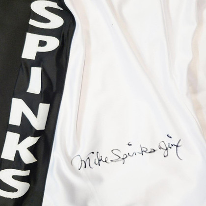 Michael "Jinx" Spinks Signed White Boxing Trunks (JSA)