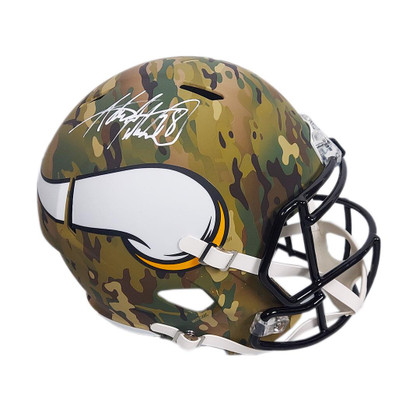 Adrian Peterson Signed Minnesota Vikings Camo Speed Full-Size Replica Football Helmet (Beckett)