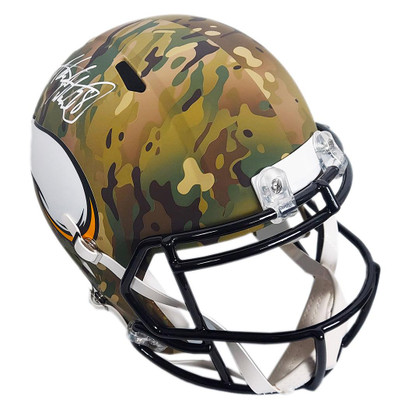 Adrian Peterson Signed Minnesota Vikings Camo Speed Full-Size Replica Football Helmet (Beckett)
