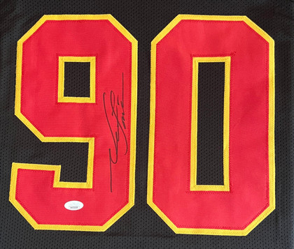 Neil Smith Signed Kansas City Black Football Jersey (JSA)