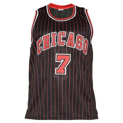 Toni Kukoc Signed Chicago Black Pinstripe Basketball Jersey (Beckett)