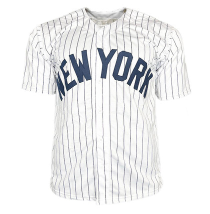 Andruw Jones Signed New York Pinstripe Baseball Jersey (Beckett)
