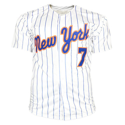 Ed Kranepool Signed 69 Champs Inscription New York Pinstripe Baseball Jersey (JSA)